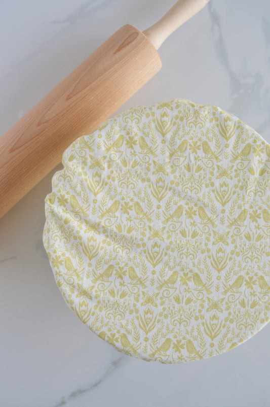 Yellow Floral Cotton Bowl Cover