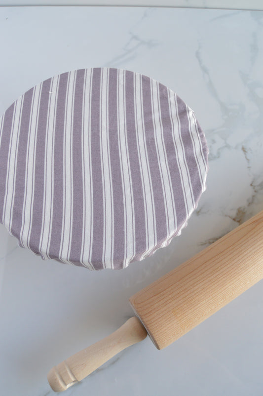 Purple Stripe Cotton Bowl Cover