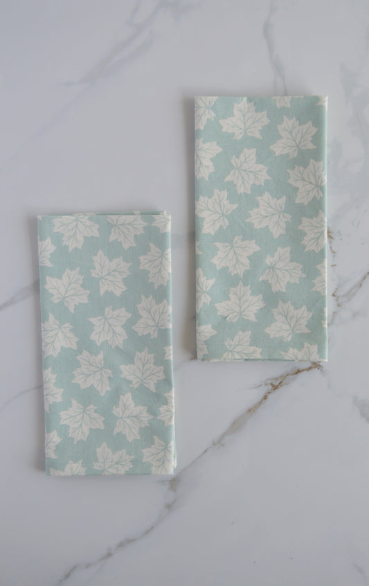 Light Blue Fall Cloth Napkins, Set of 4