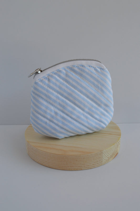 Blue and White Stripe Coin Purse