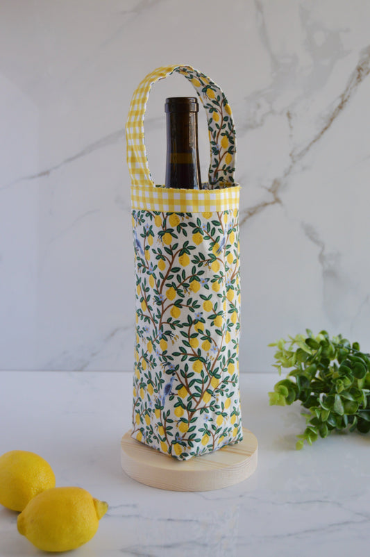 lemon blossom tree wine bottle bag