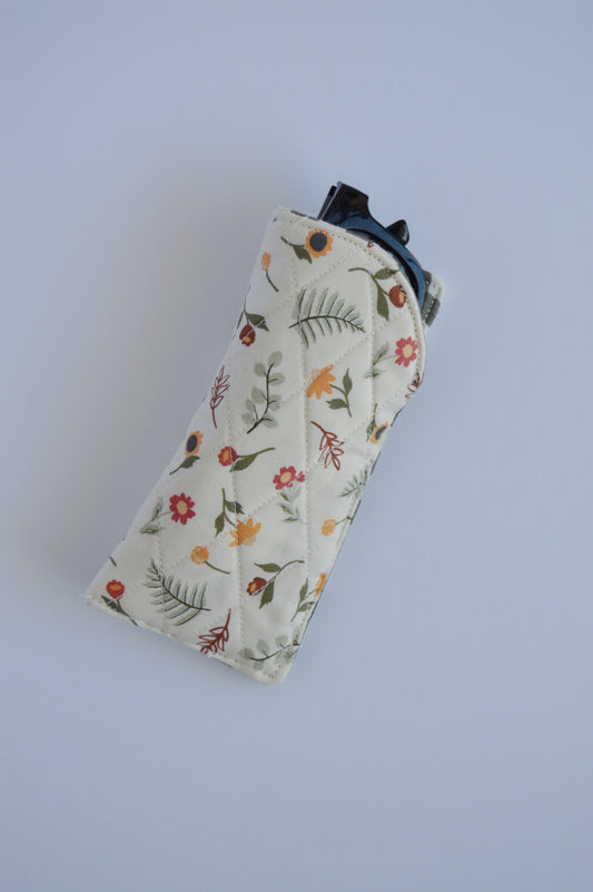 Checkered Floral Glasses Case