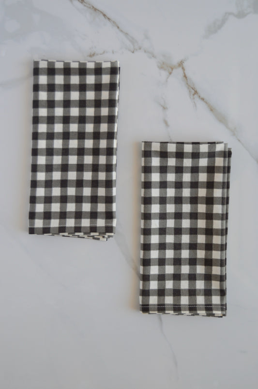 set of black and white napkins